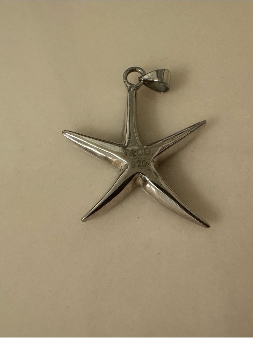 Sterling Starfish Pendant Necklace Charm - Silver